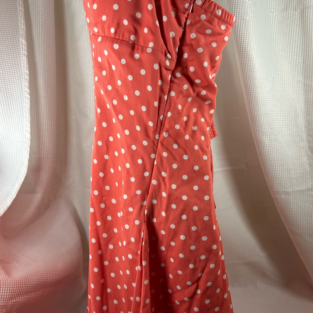 American Eagle, outfitters white polkadots, pink colored dress spaghetti straps - Picture 3 of 6